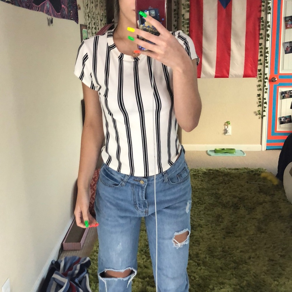 Black and white striped shirt